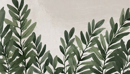 greenery sprig rustic boho textured backdrop neutral minimal clean background website banner social media