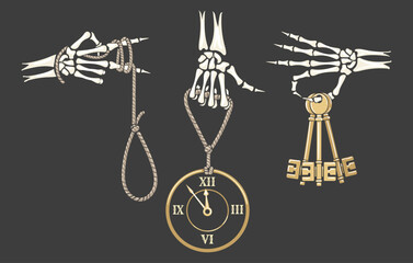Skeleton hands set