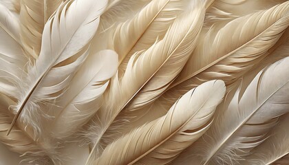 feathers background with beige colors blend and aesthetic soft style fragile and sensitive elements from nature neutral pastel design beautiful wallpaper with natural texture purity and beauty