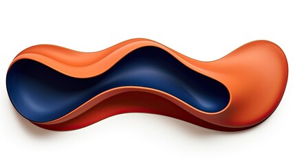 3d Rust Orange and Navy Blue swirling wavy background
