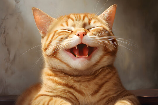 Smiling red cat