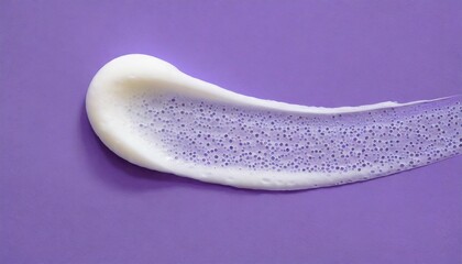texture foam mousse foam cosmetic smear sample on purple background