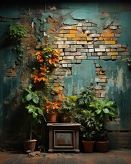 Contrast of the Old and the Living in Urban Decor