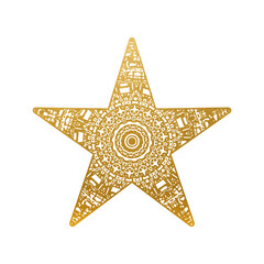 Gold Star on white background