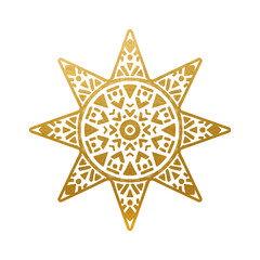 Gold Star on white background