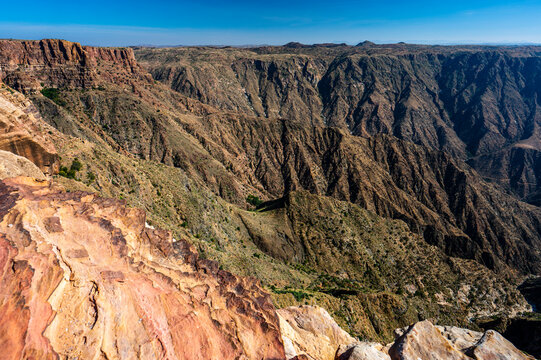 The Asir Mountains from the Habala (Al-Habalah) viewpoint, one of the most popular travel destination in Saudi Arabia.