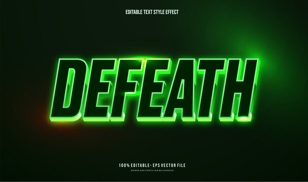 Editable text effect shiny green. Text style effect. Editable fonts vector files.