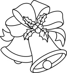 christmas bell with outline