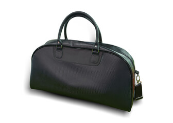 black leather bag isolated on white background. This has clipping path.