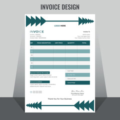 Creative invoice template vector. business bill payment agreement design template.