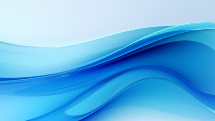 Abstract elegant light blue waves design with smooth curves and soft shadows on clean modern background. Fluid gradient motion of dynamic lines on minimal backdrop