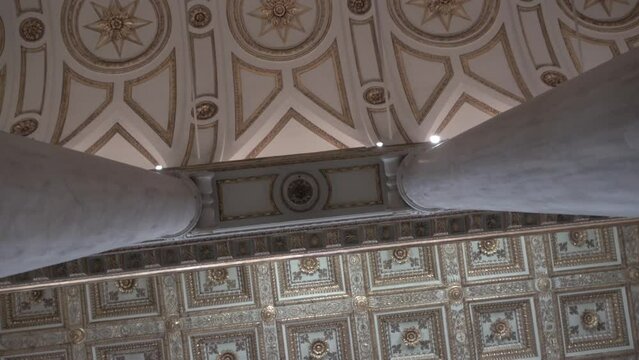 Detail of the vault, Santa Maria degli Angeli church, Rome, Italy, s-log video