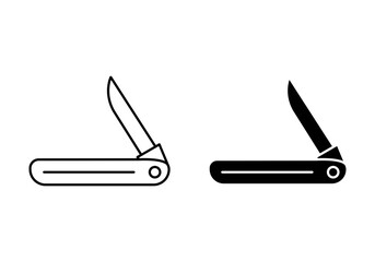 Pocket knife vector icon set. vector illustration - obrazy, fototapety, plakaty