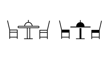 Dinner table vector icon set. vector illustration