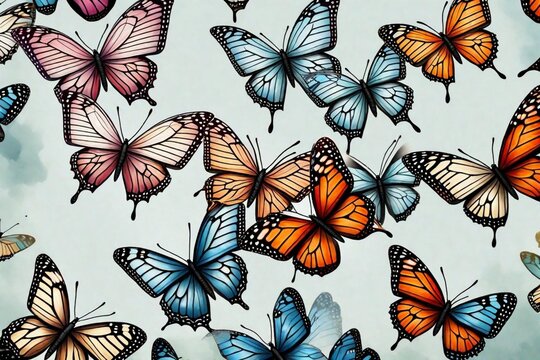 seamless pattern with butterflies