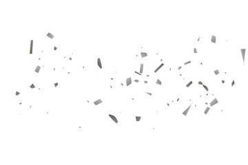 Silver glitter confetti on a white background. Illustration of a drop of shiny particles. Decorative element. Luxury background for your design, cards, invitations, gift, vip.