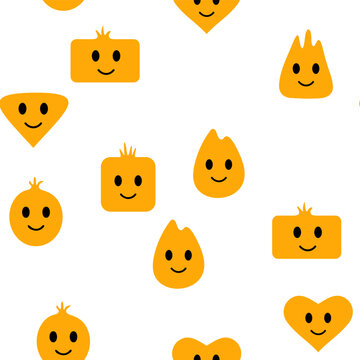 Vintage seamless happy emoji pattern, great design for any purpose.
