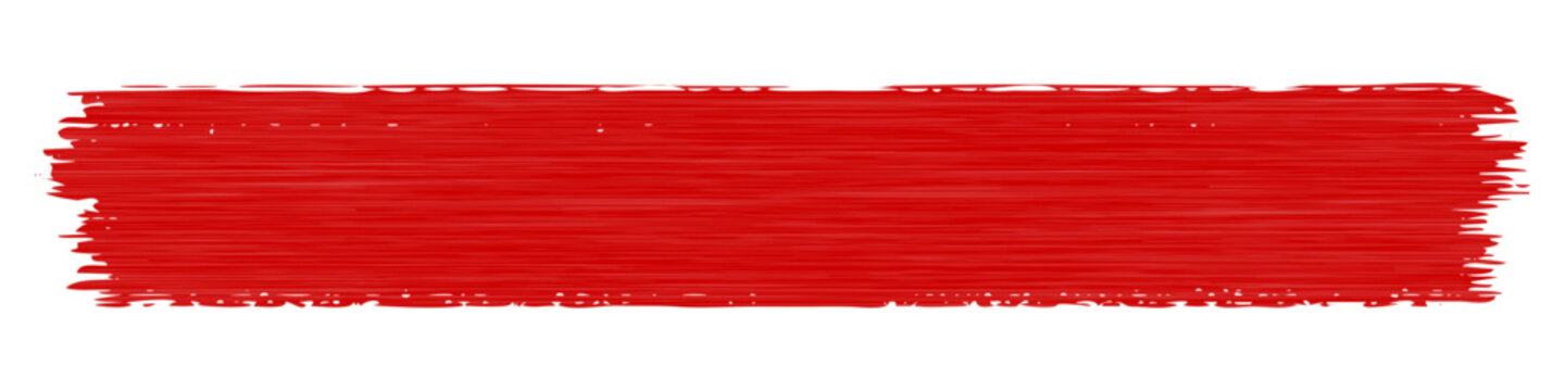 Red line of paint isolated, red smear