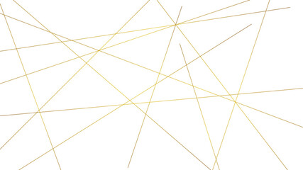 Geometric low poly abstract white and golden lines background. Abstract background with golden lines. Golden geometric random chaotic lines vector background.