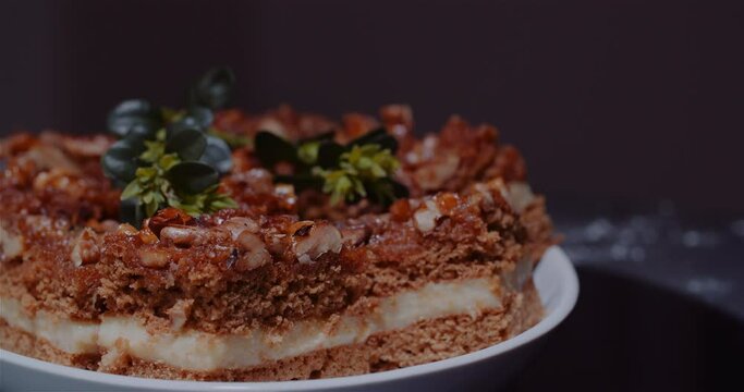 Piece Of Freshly Baked Fruit Cake