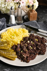 Tasty Silesian black pudding.