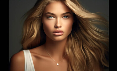 Fototapeta premium a blond super model, long blond hair
