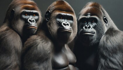Gorillas Posing for the Most Handsome Man Of The Year Awards