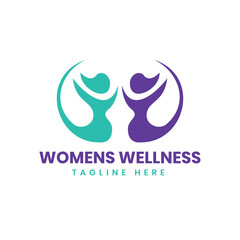 women wellness modern creative logo design concept