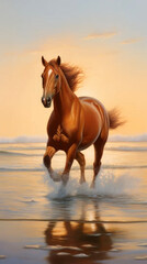 Obraz premium horse on the beach