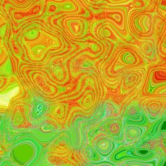 abstract artistic stained painting impressionism background with brush strokes - colour neon green yellow red
