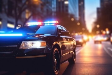 Fototapeta na wymiar police car at night