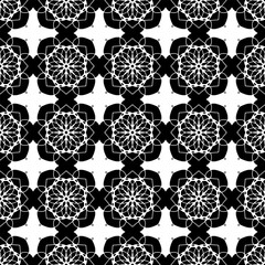 monochrome black and white floral ornament. lace seamless pattern. stencil. print. template. decor. stencil.