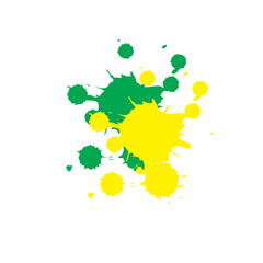 Abstract  watercolor on white background.The color splashing in the paper.It is a hand drawn.