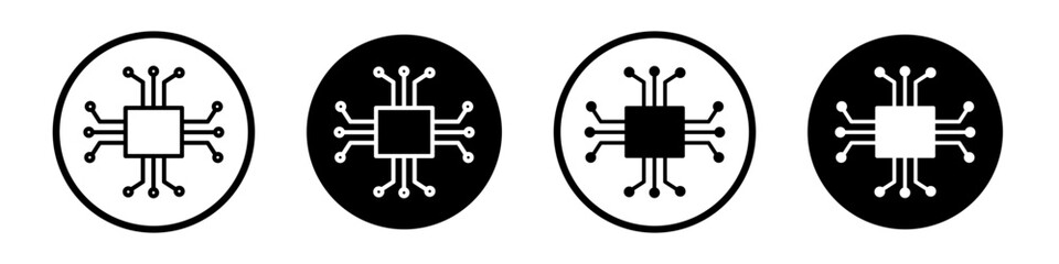 ICT vector icon set in black filled and outlined style.