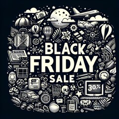 Black Friday sale. Black web banner.