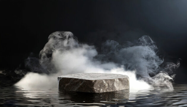 Smoke and Stone Unveiling on a Dark Canvas