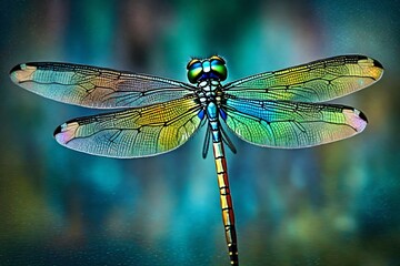 Shimmering dragonfly wing blue and green 