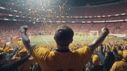 Fototapeta premium Football fans cheering in the stadium