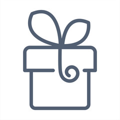 Simple gift line icon. Stroke pictogram. Vector illustration isolated on a white background. Premium quality symbol. Vector sign for mobile app and web sites.