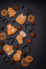 Delicious gingerbread cookies with honey, ginger and cinnamon