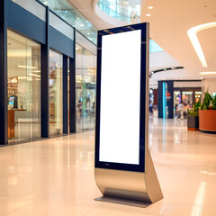 Modern vertical digital screen on a medical center