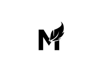 Obraz premium M-leaf letter logo with vector