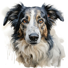 Fototapeta premium watercolor Borzoi clipart, Generative Ai