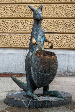 Kenguru, the original drinking water fountain, Ljubljana, Slovenia