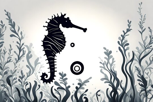 Silhouette of a seahorse 