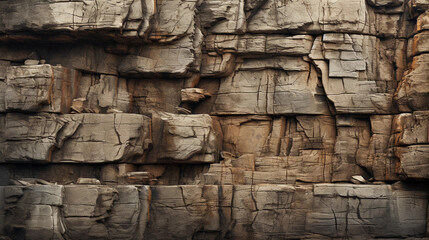 Monolithic Majesty - A Dramatic View of a Monochromatic Rock Wall, Symbolizing Strength and Stability