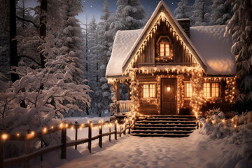 house in the snow, house in the winter