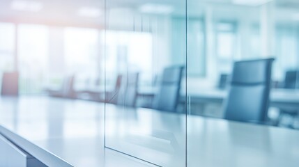 Conference room with chairs and window, representing a business chair concept background