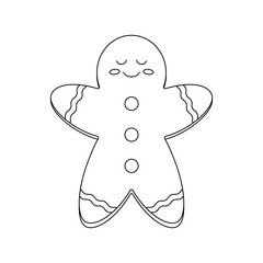 Christmas cute, funny gingerbread. Winter holiday element.