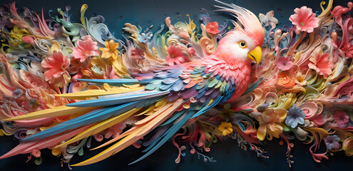 Colourful bird with beautiful feathers mug wrap